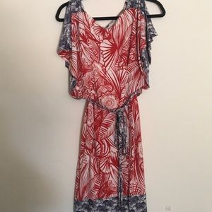 Red, white, and blue Floral print dress